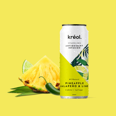 Kreol - Antioxidant Sparkling Pineapple, Jalapeno & Lime 330ml x 12